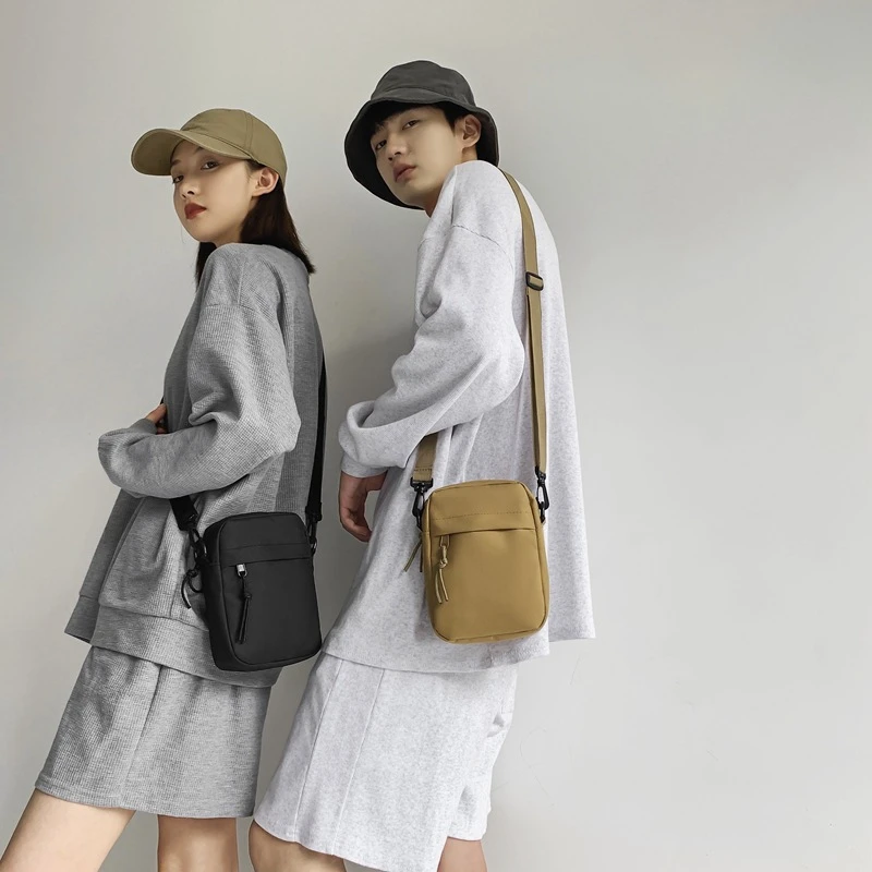 New 3 Colors Messenger Sling Bags For Men Casual Canvas Small Zipper Crossbody Pouch Simple Small Crossbody Shoulder Bag Men Bag