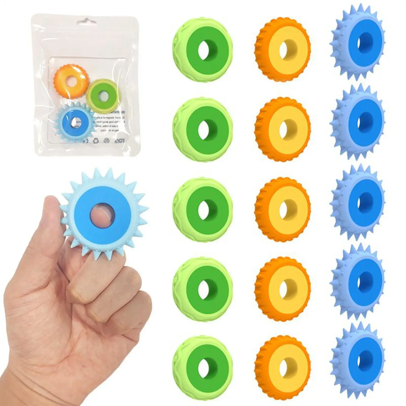Fidget Ring For Kids 3 Pieces Silicone Stress Relief Toy Decompress Toy For Women Kids Men Students Adults School Party Favors