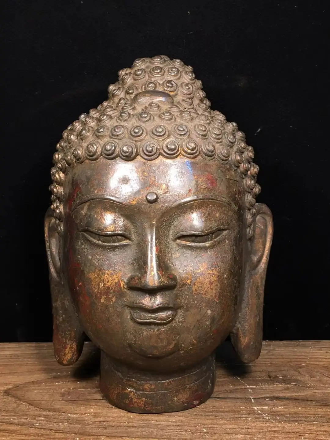 Rare statue de tête de Bouddha en cuivre massif, ornement zen pour la maison, artisanat sculpté à la main, décoration, collection, livraison gratuite