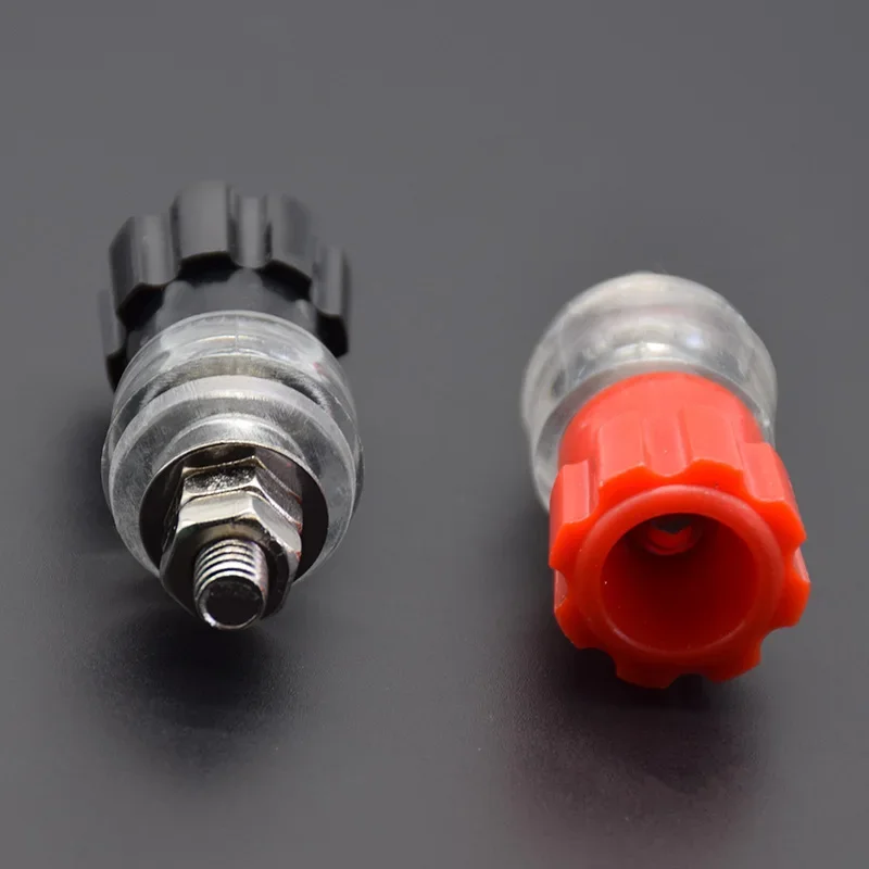 4pcs/2Pair red black JS-900A transparent 3mm Terminal   Banana Plug Socket Connector High-power  current SCR material Welding