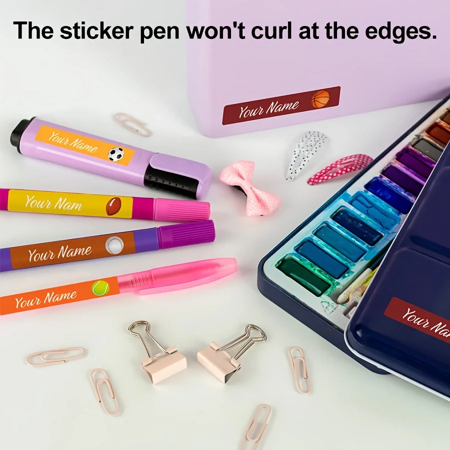 

Large Name Labels Custom Stickers for School Supplies - Durable, Stickers for Water Bottles, Lunch Boxes, and More Design