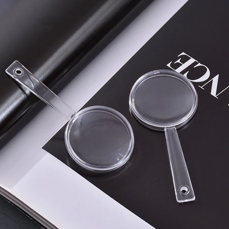 6/12PCS Handheld Transparent Magnifier 9cm Size Plastic Optics Learning Assistant Kits Party Game Props School Rewards Gifts ZYF