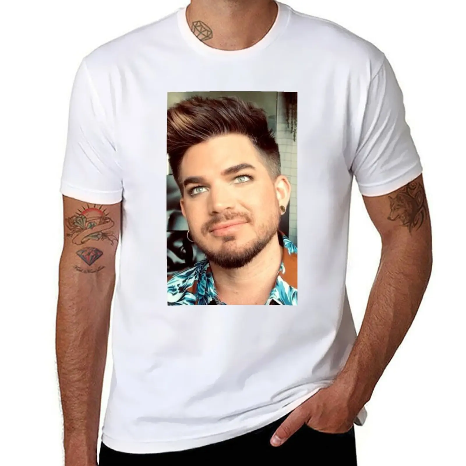 

Angel In Disguise Adam Lambert T-Shirt man t shirt graphic t shirts for man cotton T-Shirt
