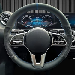Hand Sewing Artificial Leather Car Steering Wheel Cover Braid For Mercedes Benz A Class 2019-2020 GLC GLB 2020 CLS 2018-2020