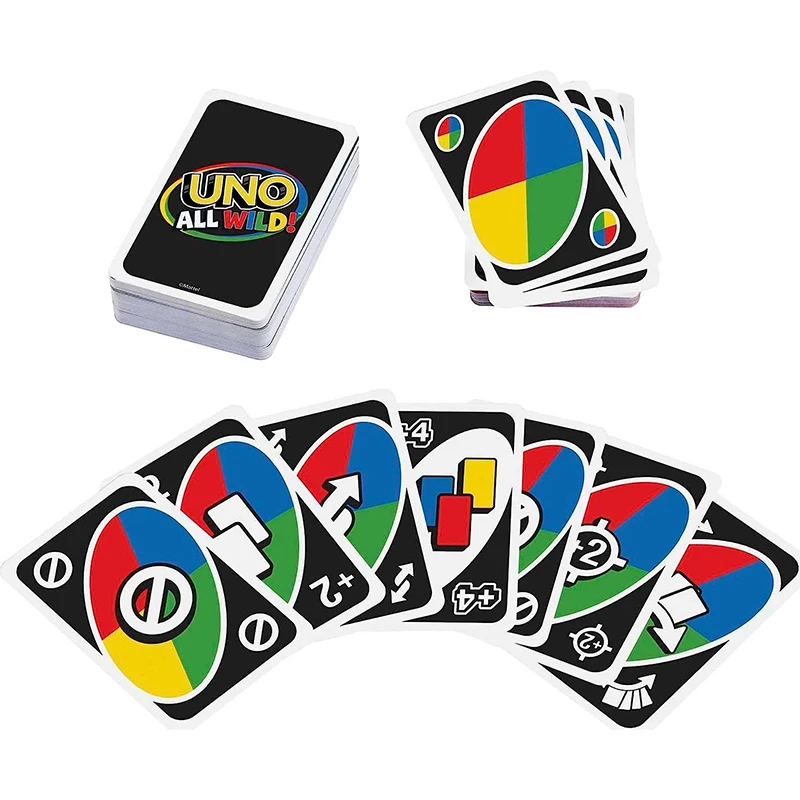 Mattel Games UNO All Wild Card Game Contains 112 Cards Nighttime Board Game Toy Gifts for Family and Adults New Arrivals Tin Box