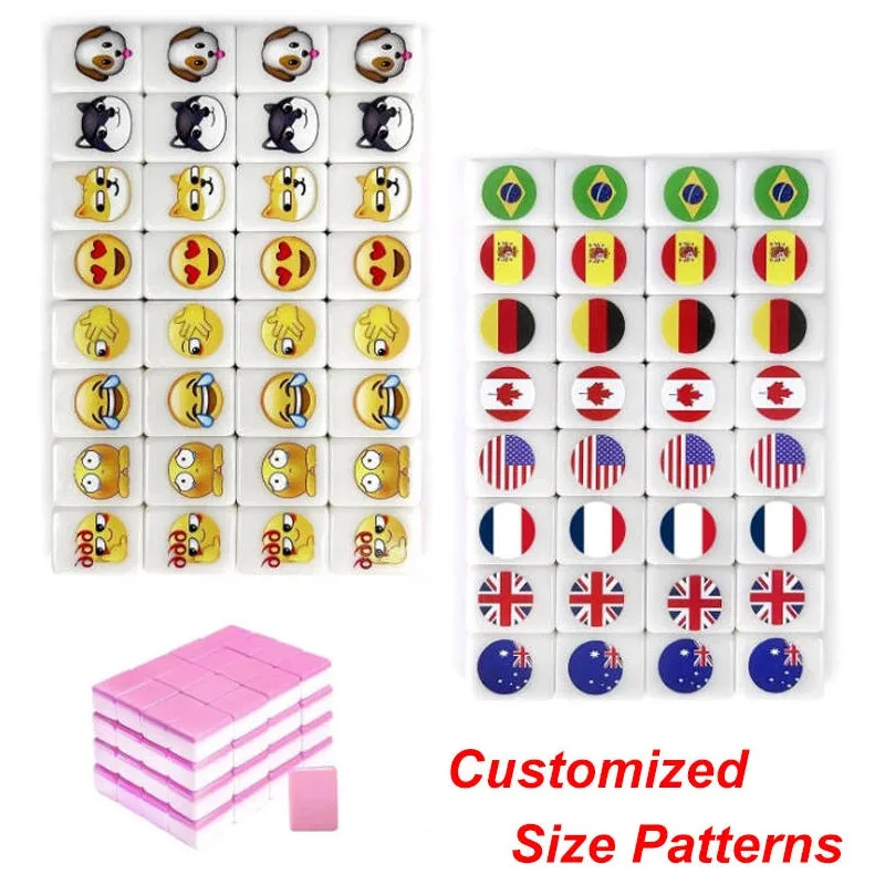 

30mm Seaside Escape Mahjong Board Game 64+1 Blocks Sets 65 Shiny Tiles Two Players Majiang for Family Party Games Customizable