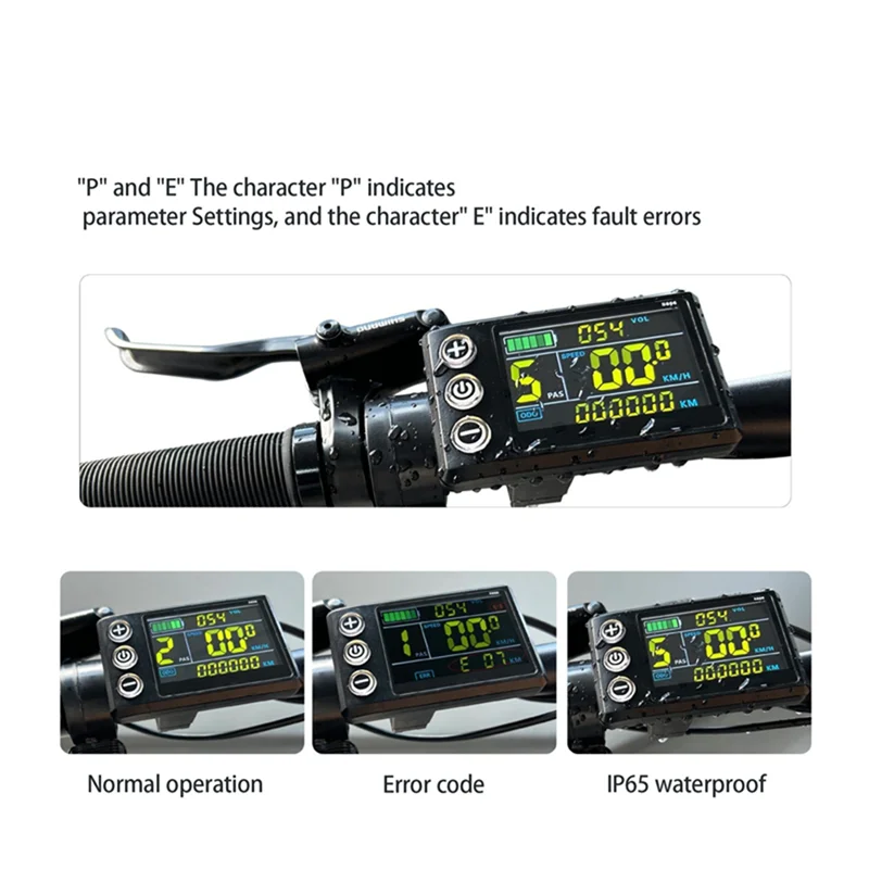 LCD-S866 rower elektryczny kolorowy wyświetlacz LCD Instrument 24V 36V 48V modyfikacja rower elektryczny, wodoodporne złącze