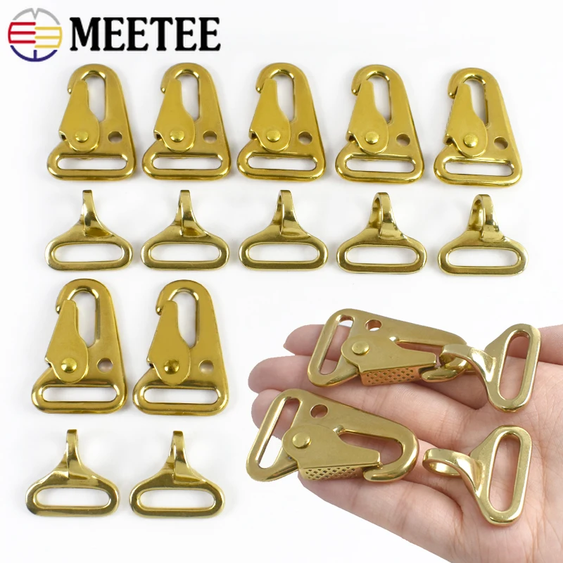 

29/50mm Solid Brass Carabiner Hook Buckle for Backpack Olecranon Snap Hooks Keychain Luggage Hawl Shape Clasp DIY Accessories