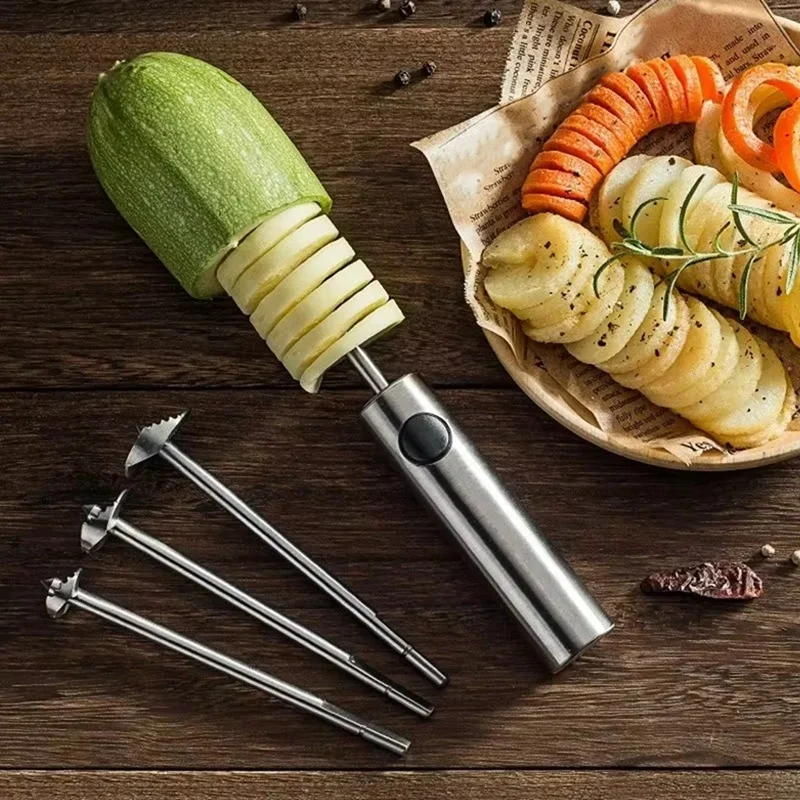 WISH 4 Pack Vegetable And Fruit Coreer Vegetable Cutter Vegetable And Fruit Coreer Spiral Coreer Fruit Coreer Tool
