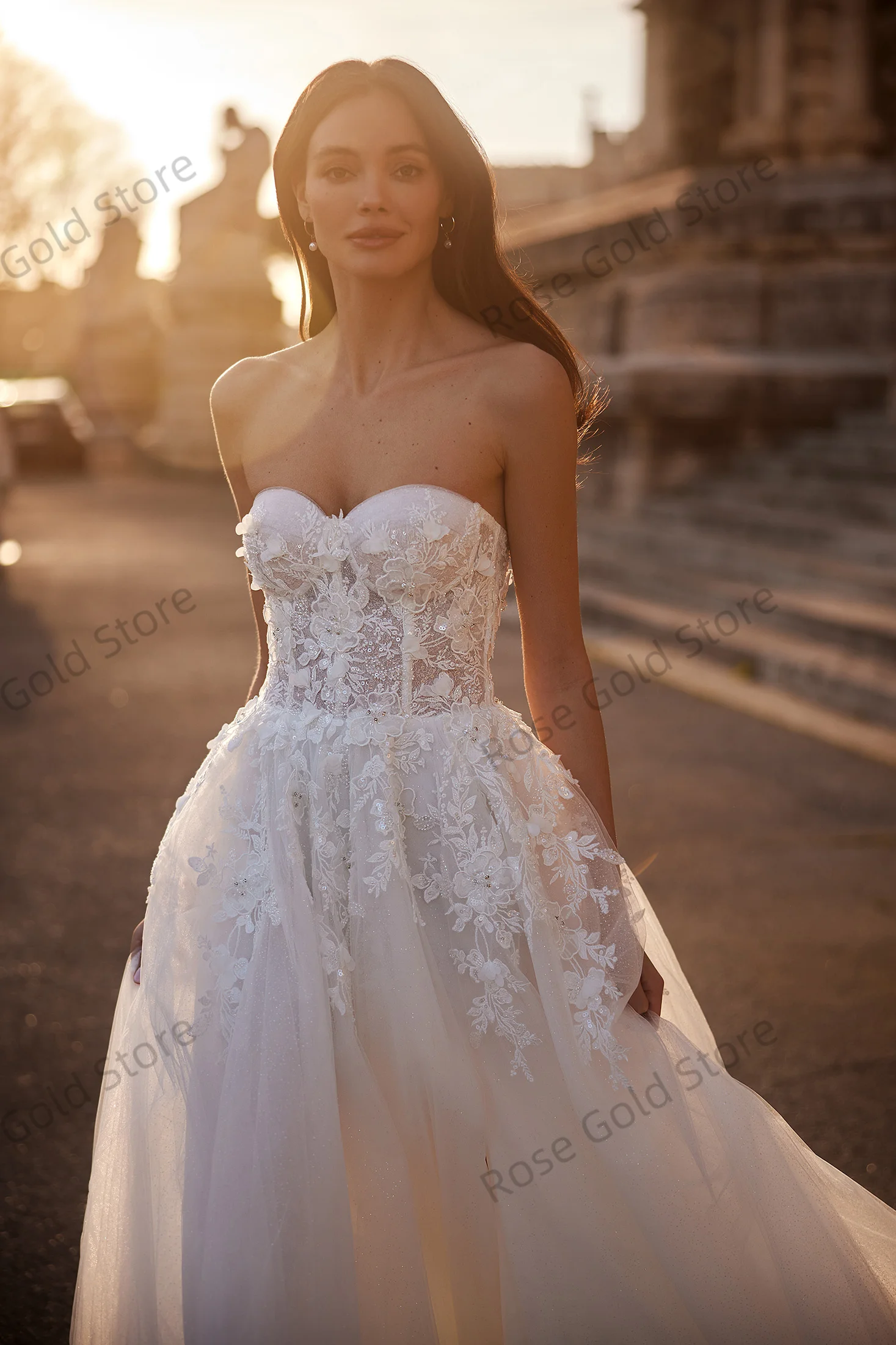 فستان زفاف عصري وردي للمرأة على شكل قلب بدون أكمام فيستدو دي نوفيا بودا طويل مزين بالدانتيل مخصص رداء دي سواريه