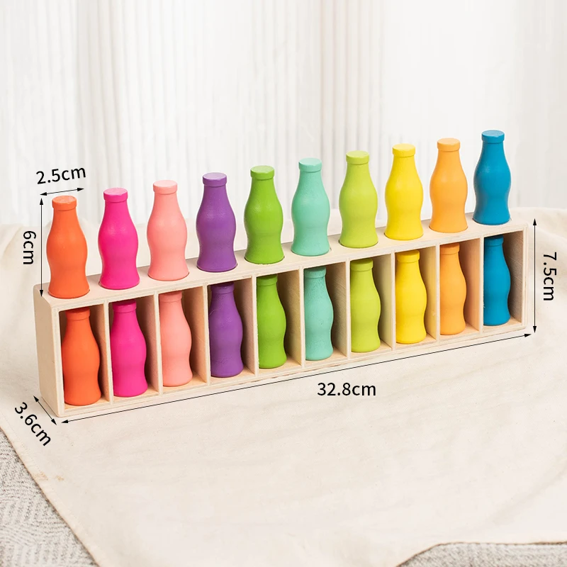 Color-matched bottle stacking stone matching game educational learning toys suitable for children's classes, family gatherings a