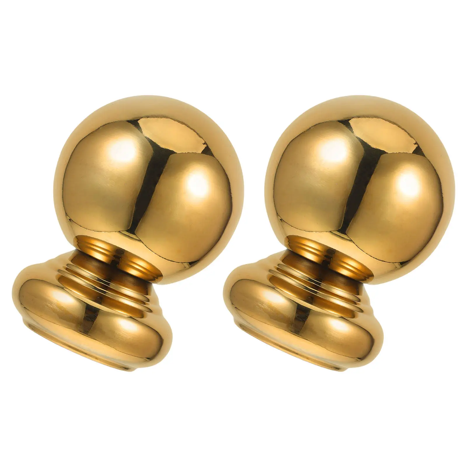 Stainless Steel Handrail Ball Finials 2 Pack Heavy Duty Stair Railing Column Caps for Balusters Curtain Rods