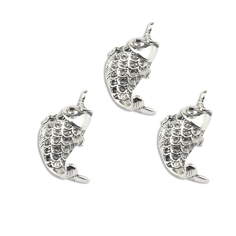 8Pieces 26mm*14mm Antique Silver Color Carp Fish Charms Pendant Handcraft For DIY Jewelry Making