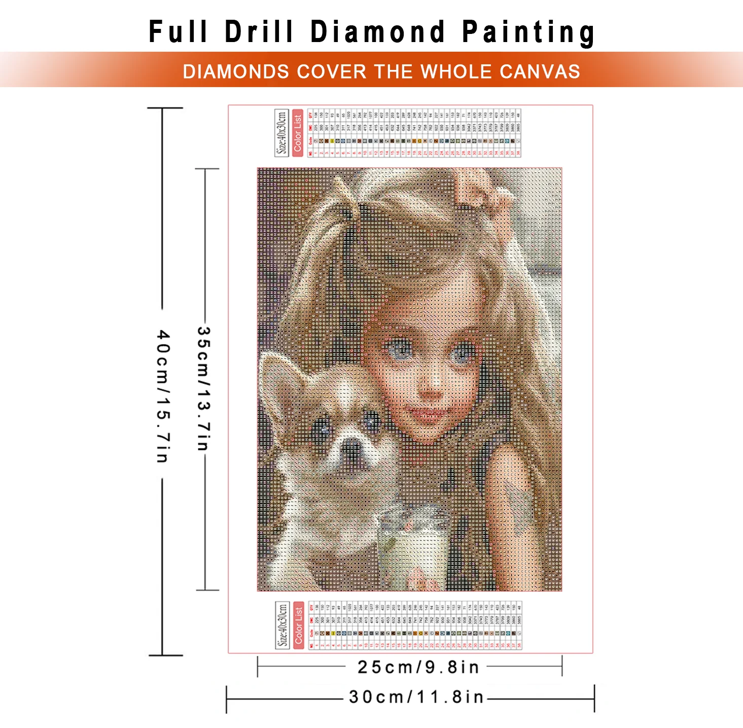 AZQSD Diamond Painting Girl Dog Portrait Mosaic 30x40cm 5d Diy Animal Embroidery Mosaic Cross Stitch Full Round Drill Home Decor
