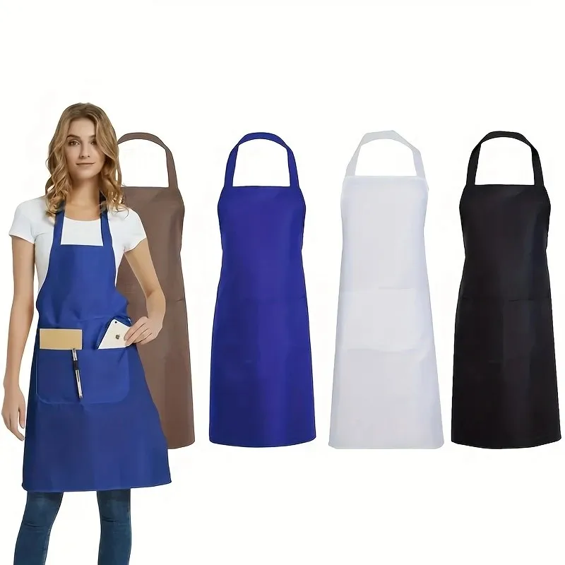 

4pcs Adjustable Canvas Aprons with Pockets Comfort Fit for Cooking Chefs Waiters BBQs Hairdressers Easy Clean