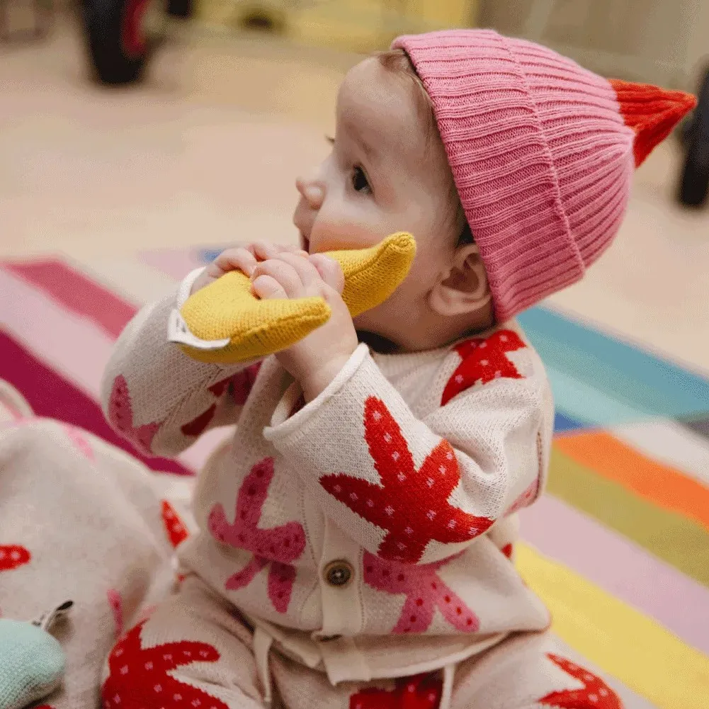 

Children Hat 2025 Autumn and Winter New Warm and Cute Color Blocked Knitted Children Pointed Hat Ear Protection Hat