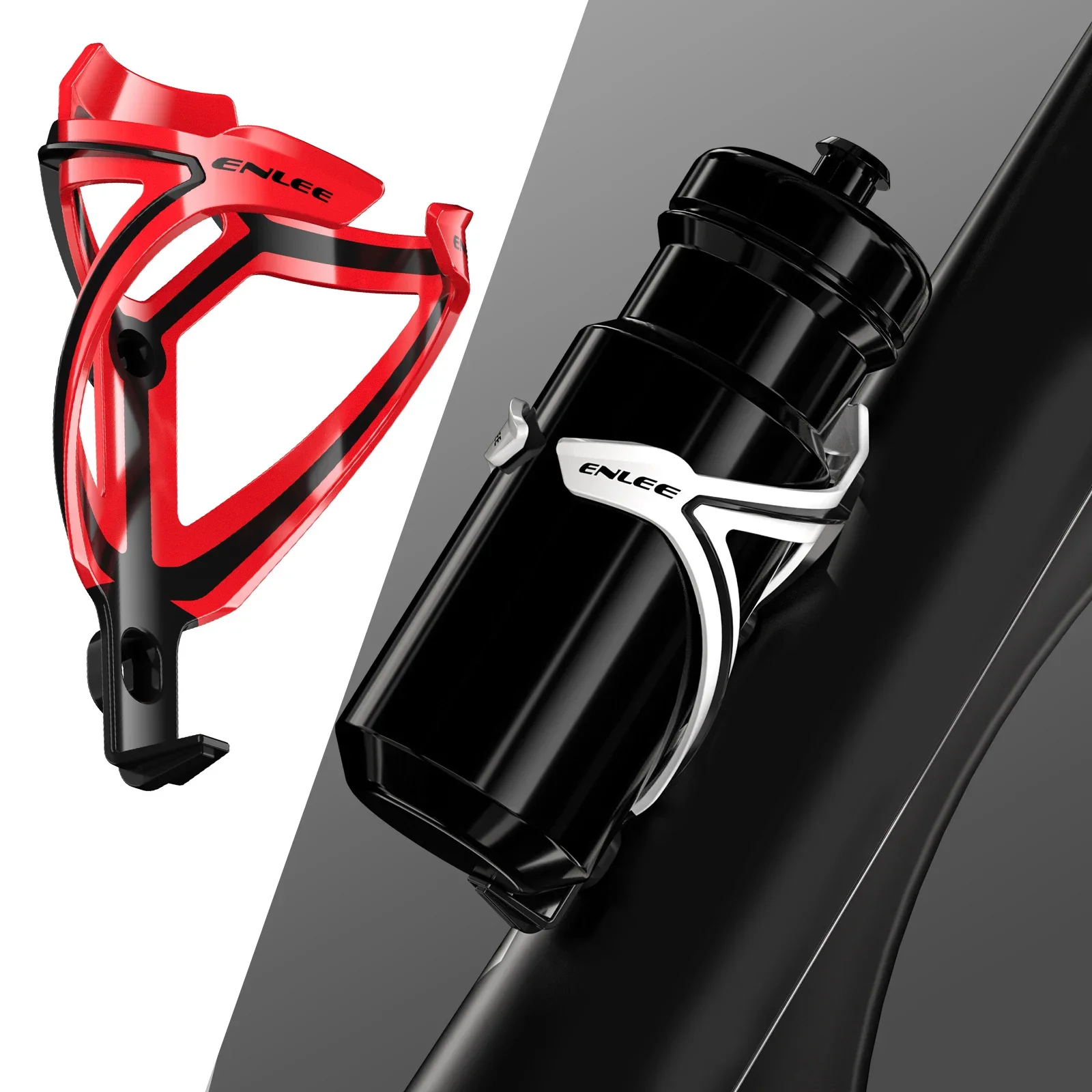 

Lightweight Fiberglass Water Bottle Holder for Mountain Bike Dynamic Two Color Design for High Toughness and Compatibility