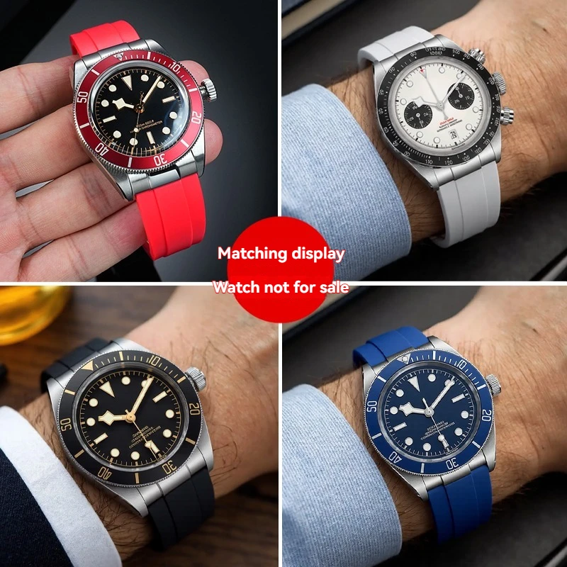 

Мягкий резиновый ремешок 20 мм/21 мм/22 мм для Tudor BB58/1958 — браслет со стальным наконечником, Black Bay 39 мм, Panda Pro и щит, дайверские часы