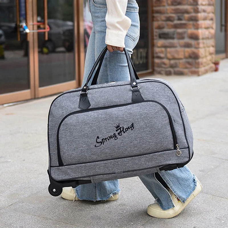 Large Capacity Trolley Case Travel Bag Handbag Foldable Boarding Case Home Storage Travel Suitcase Thickened Wear-resistant