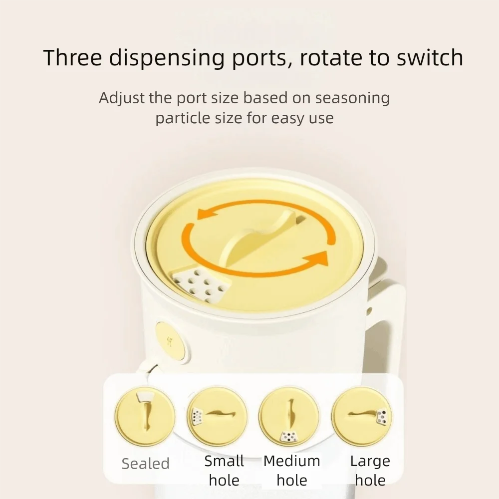 0.5g 2 In 1 Salt Container Quantitative Control Moisture-proof Glass Seasoning Box Sealed Dustproof Sugar and Salt Container
