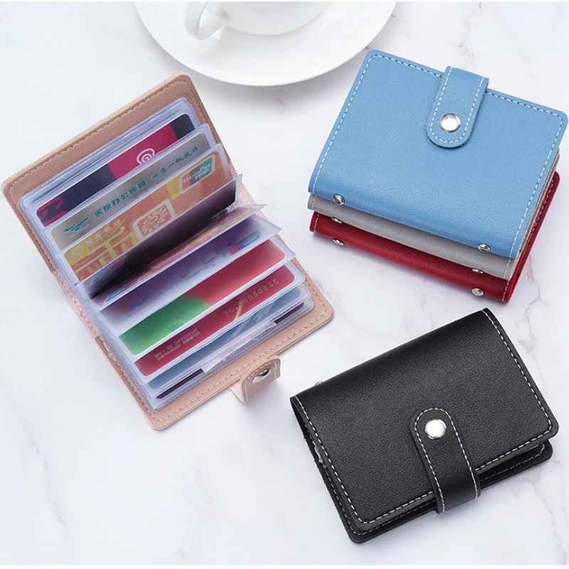 

Business Card Holder Slim PU Leather Wallet Case for Men Women 26 Cards ID Credit Card Holder