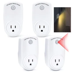 4Pcs Motion Sensor Outlets PIR Motion Sensor Light Plug In Outlet Indoor Light Control Smart Socket 120° Wide Angle 19.7ft Range