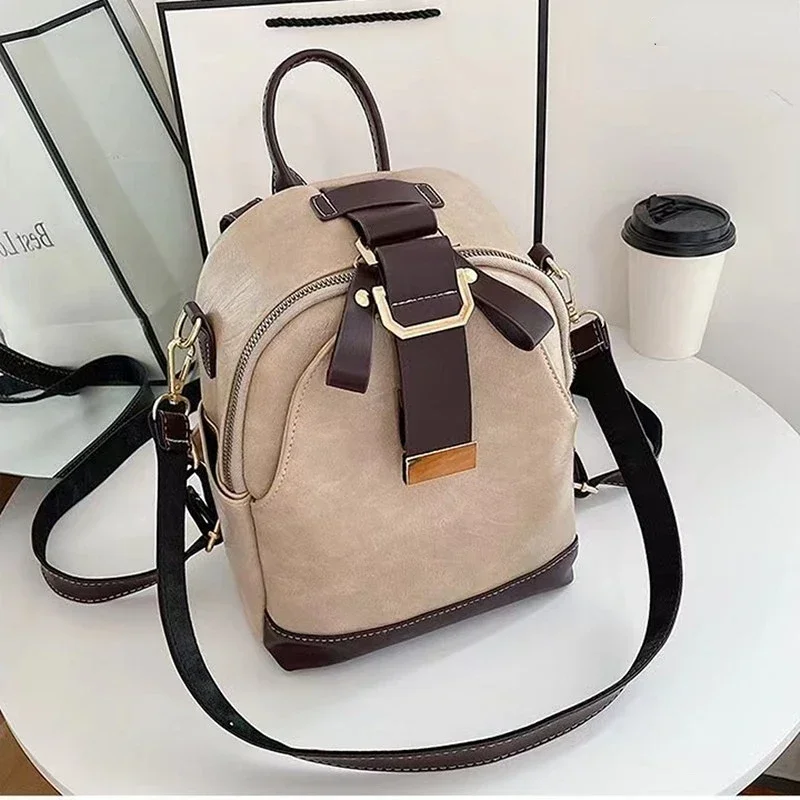 2022 High Quality New Women's Top Leather Large Capacity Backpack Exquisite Sewing Brand Leisure, Versatile, Durable and Durable