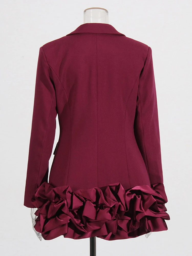 TWOTWINSTYLE Hit Color Designer Dresses For Women O Neck Long Sleeve High Waist Temperament Elegant Mini Dress Female Fashion