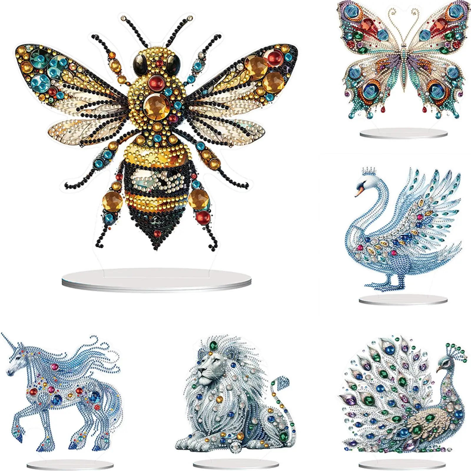 

2D Flat DIY Table Top Diamond Painting Ornament Kits 5D DIY Diamond Art Tabletop Decorations Bedroom Table Decor