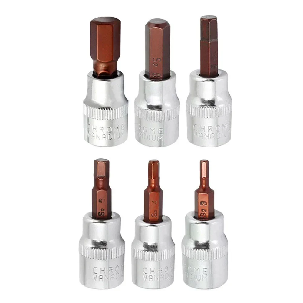 1pcs 3/8 Square Drive Socket Wrench Hex Screwdriver Bits H3 H4 H5 H6 H8 H10 Hexagon Ratchet Wrench Bit Socket Tool Hand Tools