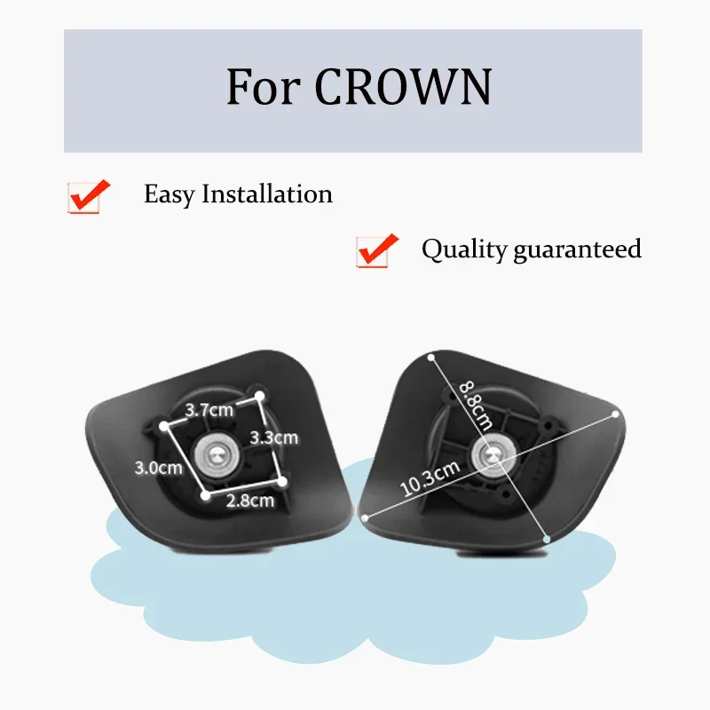 

Износостойкие колесики для багажа CROWN W338: бесшумный дизайн в аэропортовском стиле, противоскользящие, устойчивые к давлению
