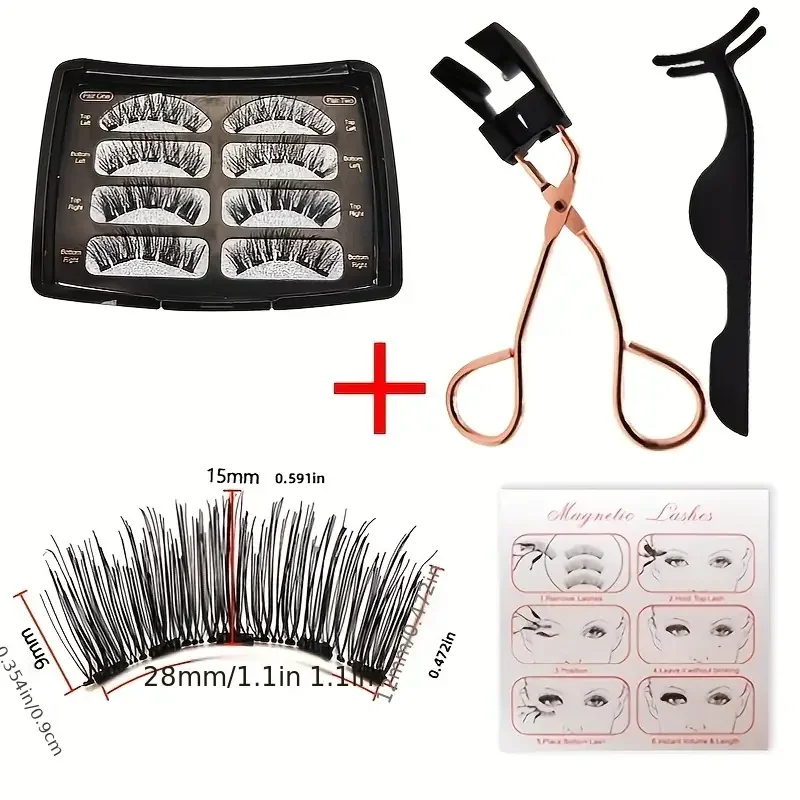 Set di ciglia finte magnetiche facili da applicare: riutilizzabili, nessuna colla richiesta: arricciatura naturale e volume, comodo e sicuro per i principianti