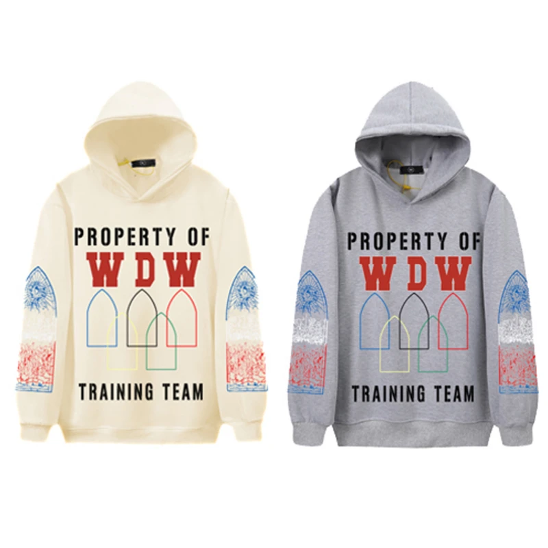 WDW Slogan Printing Sports Pullover High Street Chic Arch Print Couple Leisure Commuter Who Decides War Hoodie