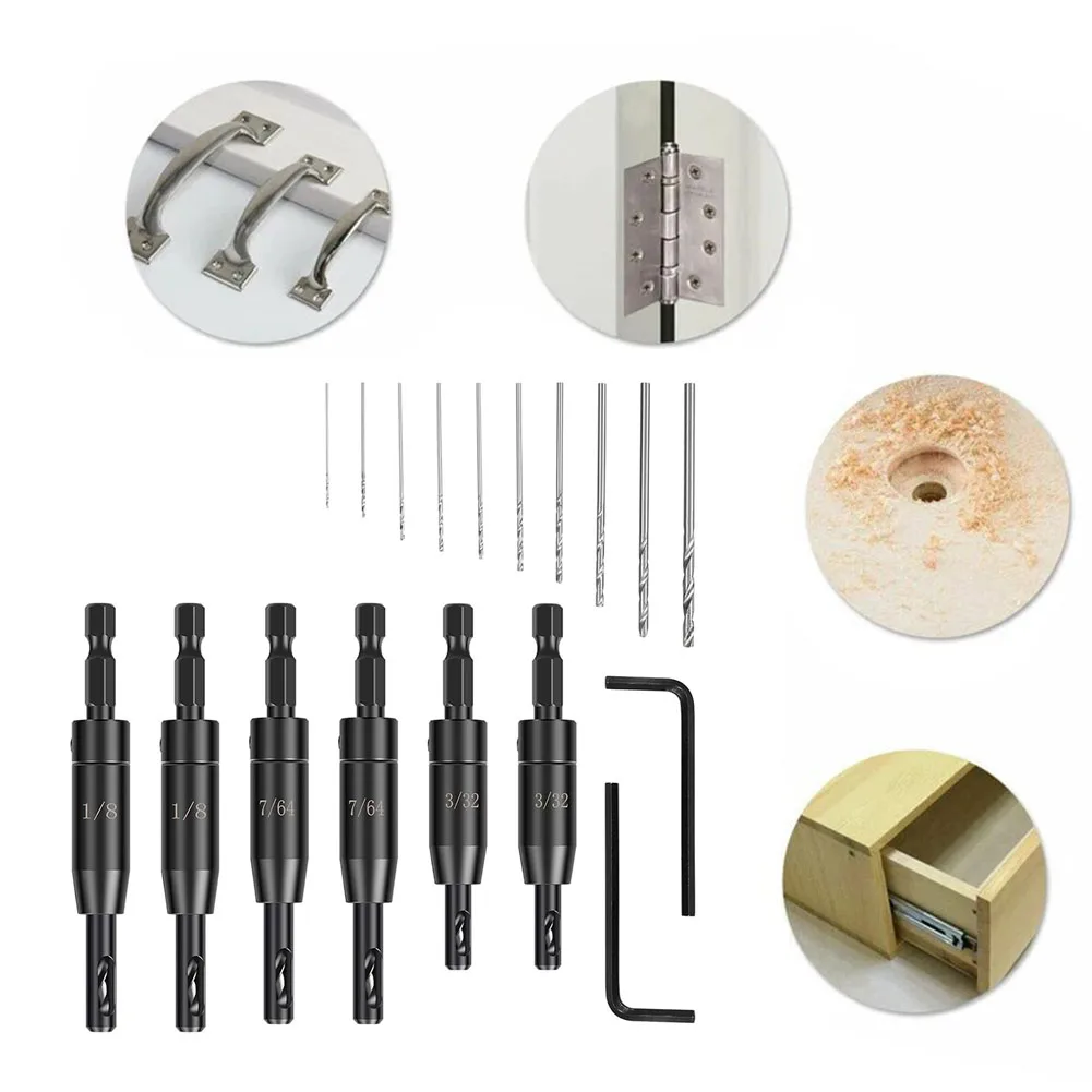18 قطعة مجموعة لقمة مثقاب ذاتية التمركز عرافة عرقوب VIX بت 14 سداسية عرقوب مركز مجموعة لقمة مثقاب للمفصلات أداة نجارة #4