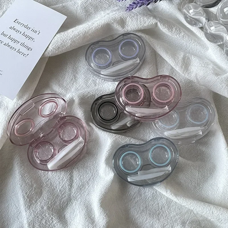 Contact Lense Storage Box Contact Lens Case Portable Cute Transparent Cosmetic Contact Lense Box No Need To Twist The Cover