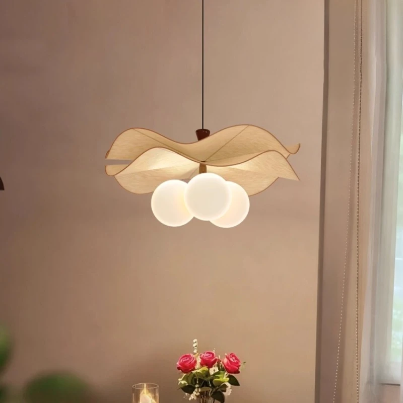 

French Retro White Glass Ball LED Pendant Lights Fabric Ceiling Hanging Lamps Bedroom Living Room Restaurant Kitchen Chandelier