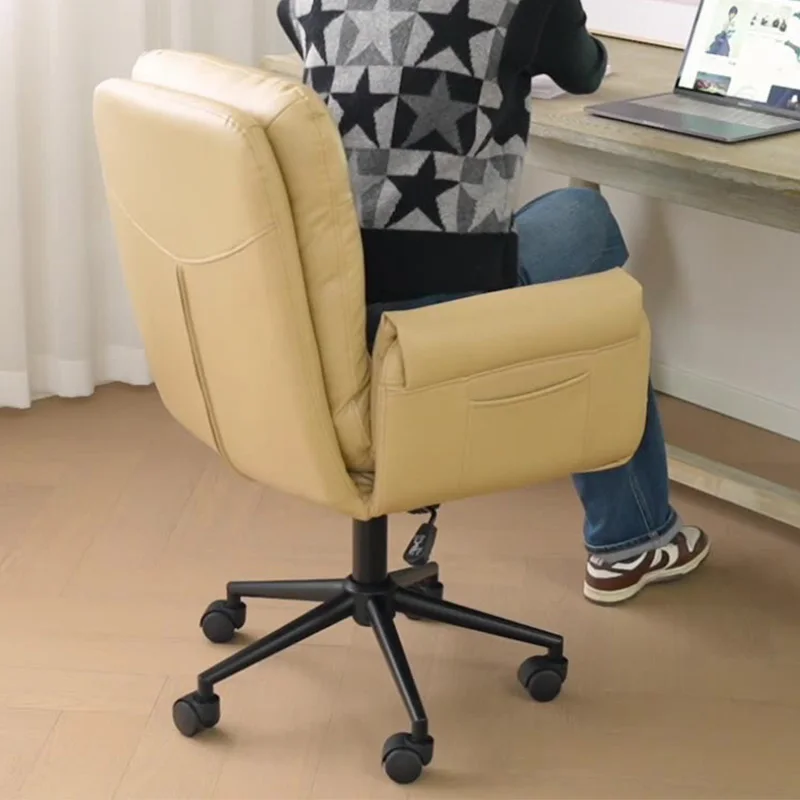 Chaise de bureau réglable en cuir avec dossier souple chaise de bureau pivotante inclinable confortable chaise d'ordinateur de joueur à bascule ergonomique à la maison