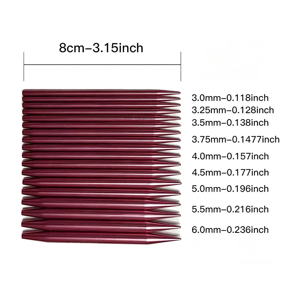 9Pairs 3.15inch Interchangeable Circular Knitting Needles Set 3mm-6mm With 8, 16, 23, 31Inch Cables, Hooks Accessor for Knitters
