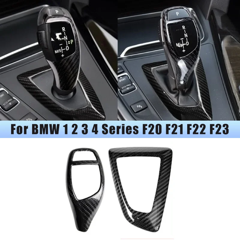

2PCS ABS Carbon Fiber Gear Shift Knob Cover Trim Panel Frame For BMW 1 2 3 4 Series F20 F21 F22 F23 F30 F31 F34 F35 F32 F33 F36