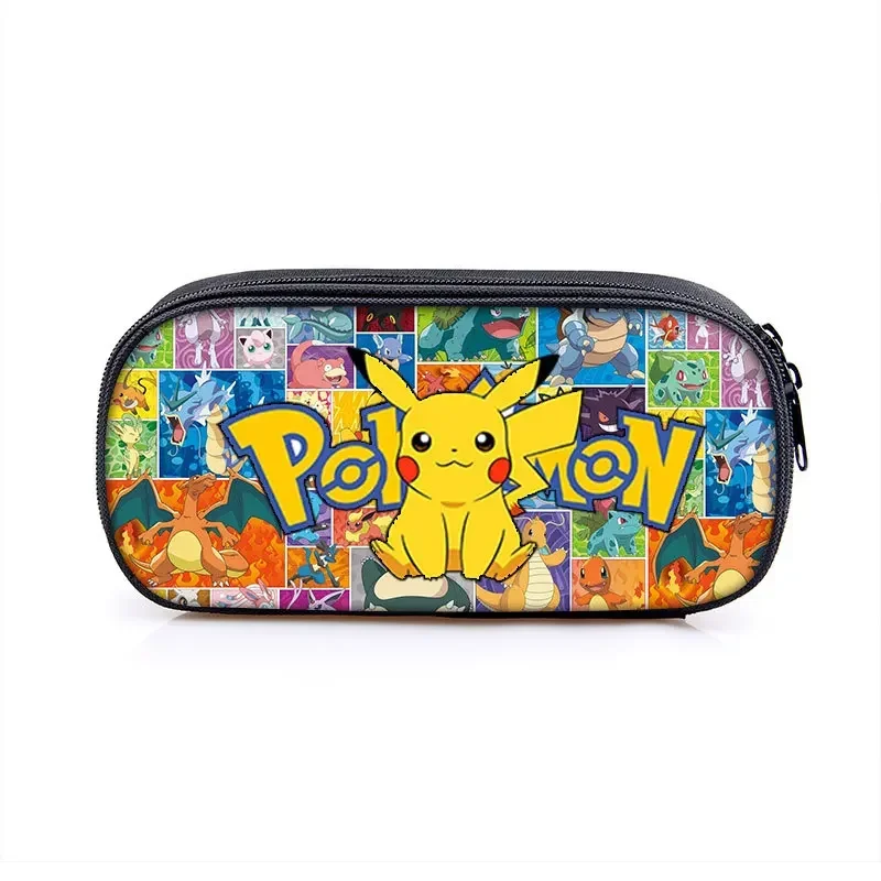 Estojo para lápis Pokémon Pikachu Estudante, Desenhos Animados Bonitos, Pok é Mon, Grande Capacidade, Papelaria Infantil, Presente de Natal