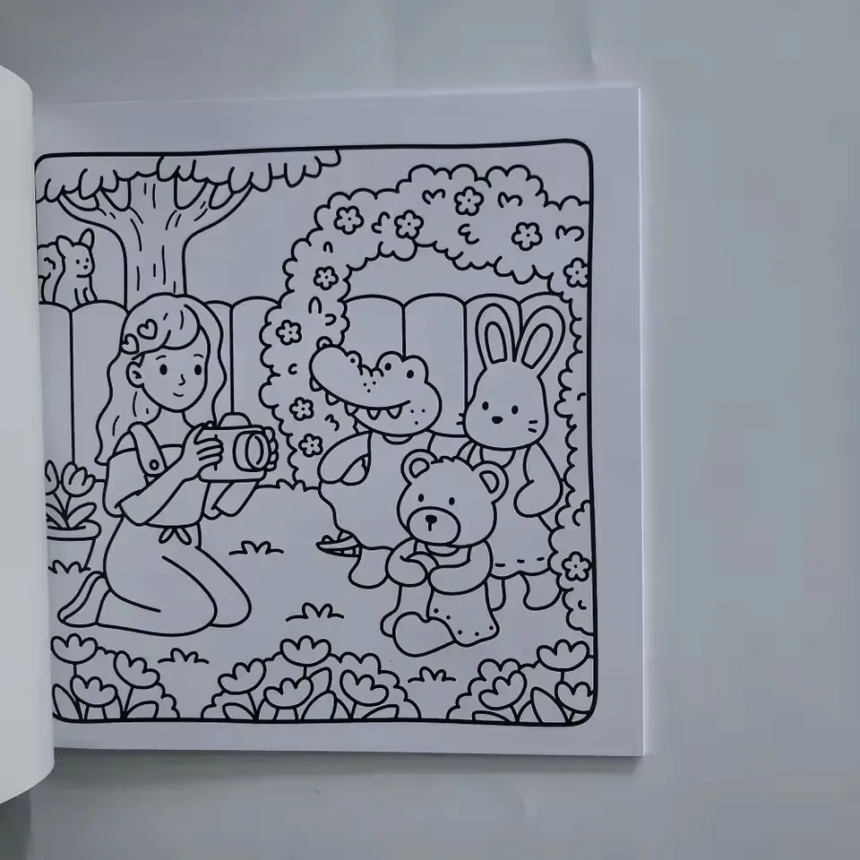 COZY GIRL & FRIENDS Coloring Book for Adults Cute Drawing Book Perfect Gift for Party and Birthday image 4