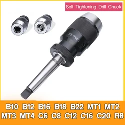 B10 B12 B16 B18 B22 mandrino per trapano autobloccante MT1 MT2 MT3 MT4 C6 C8 C12 C16 C20 R8 mandrino per trapano Morse tornio 1-10 1-13mm 1-16mm