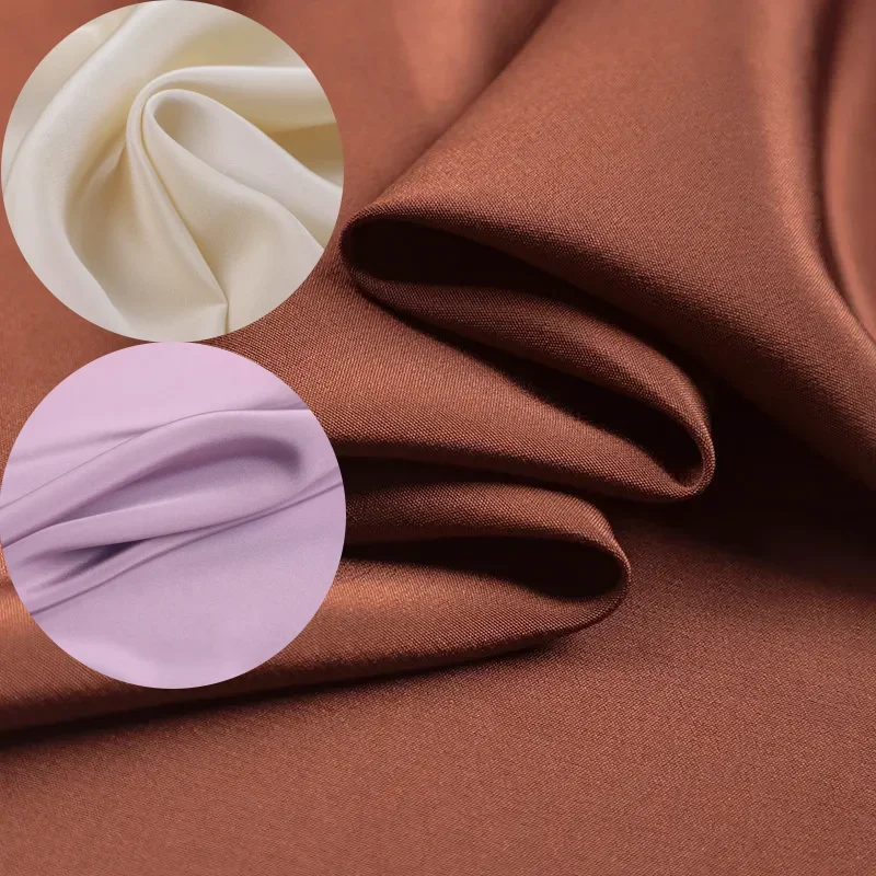 

25mm Solid Color Heavyweight Silk Crepe De Chine Fabric for DIY Sewing Dress Clothing Fashion Wholesale Cloth Material Per Meter