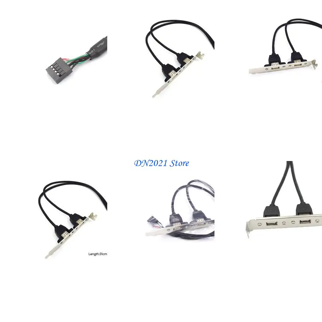 

F3KE 2 USB 2.0 Motherboard Appansion Cracket до IDC 9PIN USB -хост -адаптер