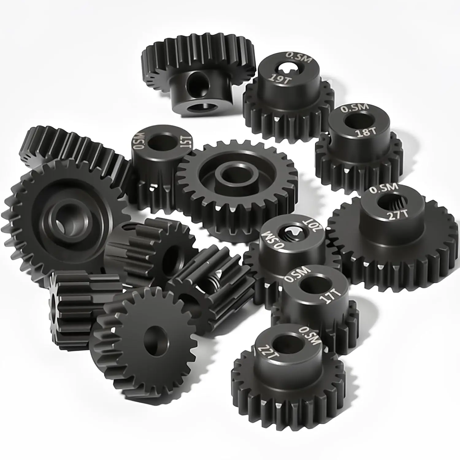 0.5M Pinion Gear 13T-27T Hardened Steel 3.175mm Gear for ARRMA 1/14 Typhon 1/16 Mojave 1/18 Granite, Losi 1/12 NASCAR