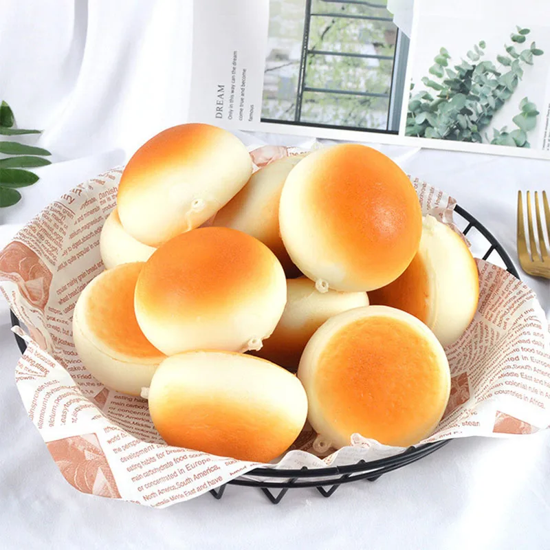 Mantou chino falso Squishy realista moño al vapor modelo de pan simulado juguete de crecimiento lento suave regalo divertido regalo de cumpleaños creativo
