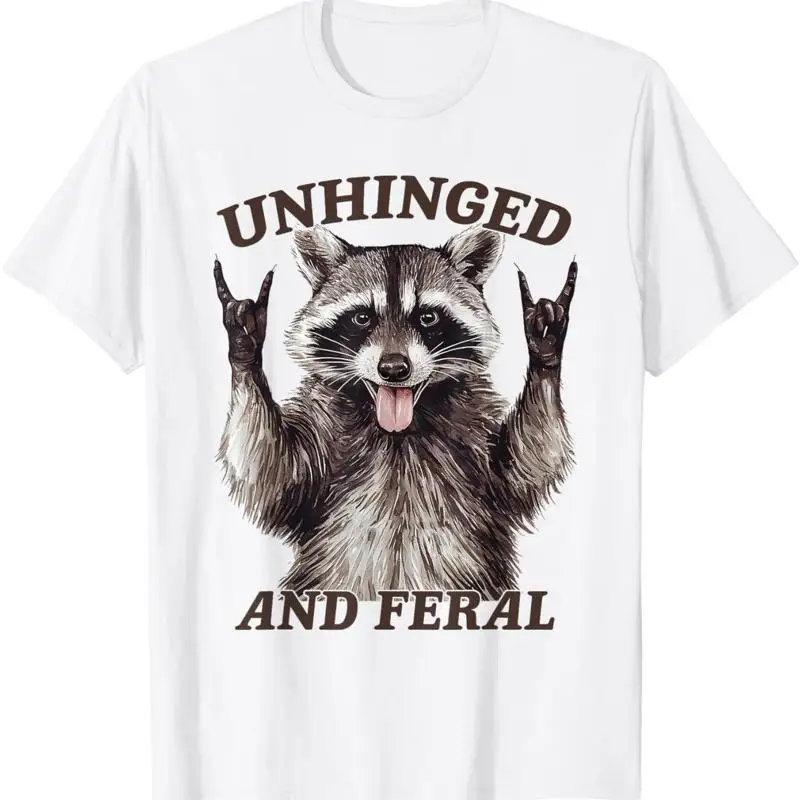 Raccoon Unhinged And Feral Retro Funny Summer T shirt