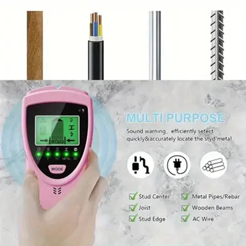 

5-In-1 Wall Wood Current Detector Edge Center Finding Digital Stud Finder Sensor