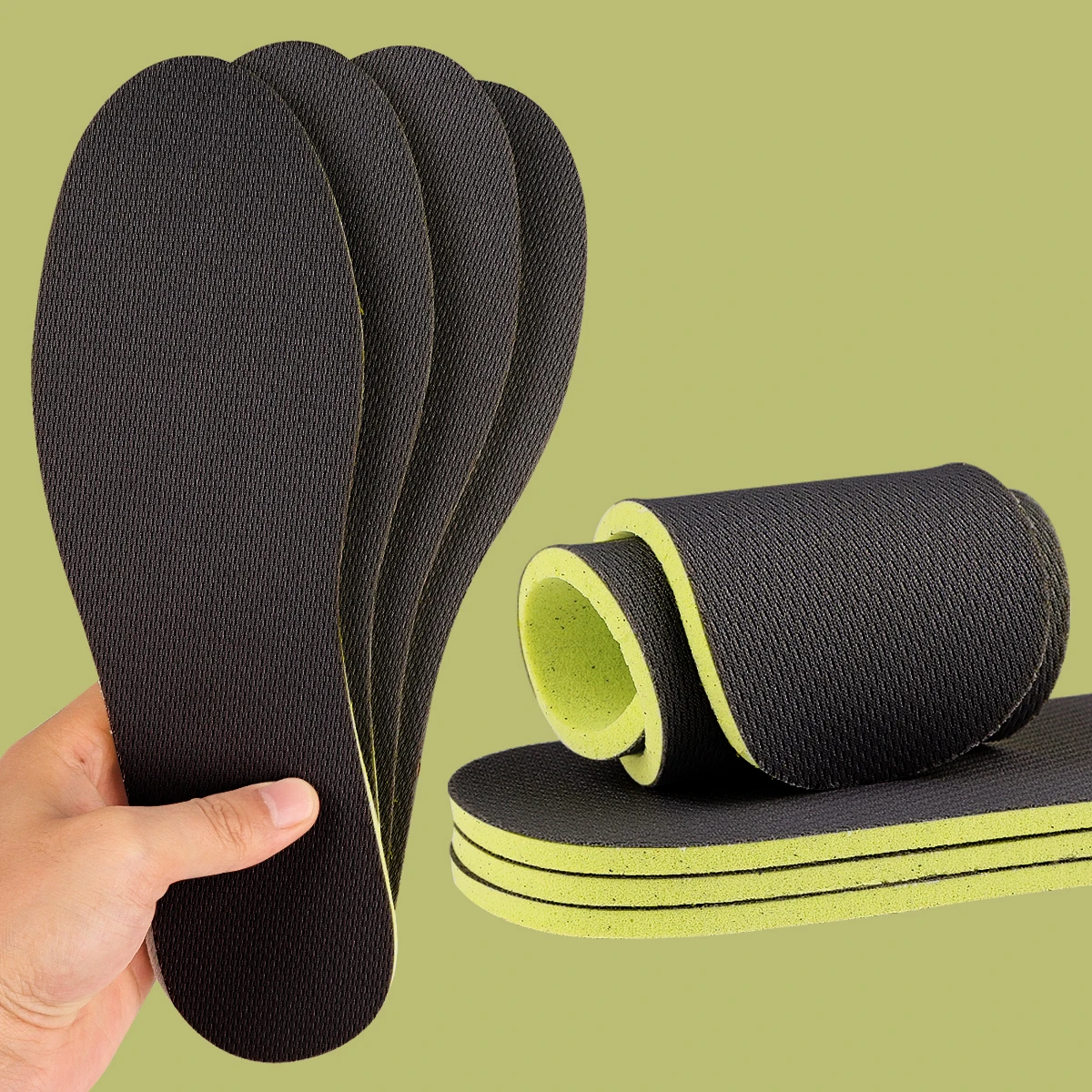 Männer Frauen Unisex Sport Schuheinlagen BlackSoft Atmungsaktive Deodorant Stoßdämpfung Pads für kräftiges Gehen Lauftraining – Detail 2