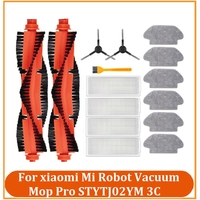 Promotion!15PCS Replacement Accessories For Xiaomi Mijia STYTJ02YM 3C Robot Vacuum Cleaner Main Side Brush Filter Mop Cloth